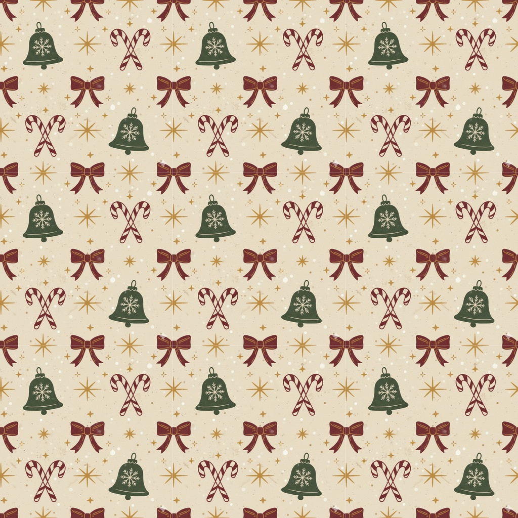 【デジタルダウンロード】レトロクリスマス パターン素材3種セット|ラッピング・背景・デコレーション素材(商用利用可) Retro Christmas Pattern Paper 3set|Vintage Holiday Digital Paper (Commercial Use OK)