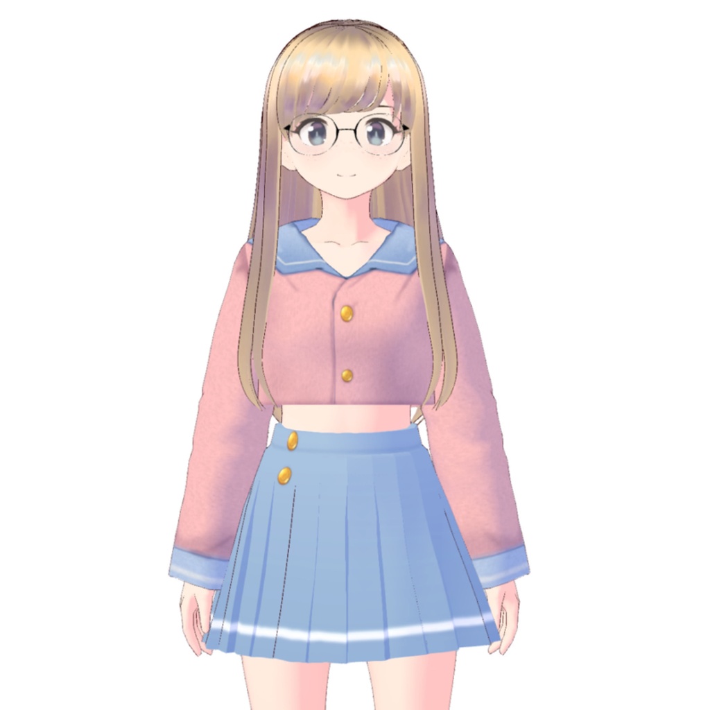 【VRoid】セーラー風衣装4点セット(無償版あり)