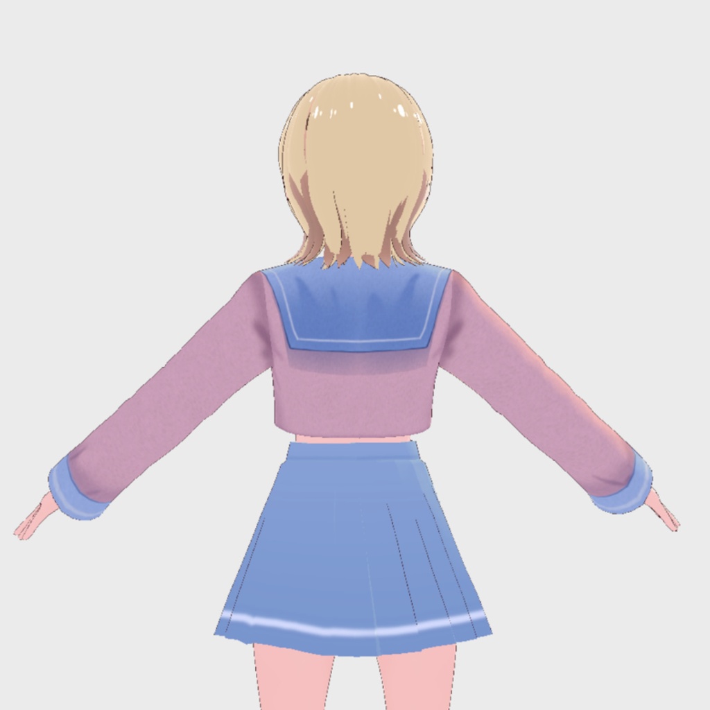 【VRoid】セーラー風衣装4点セット(無償版あり)