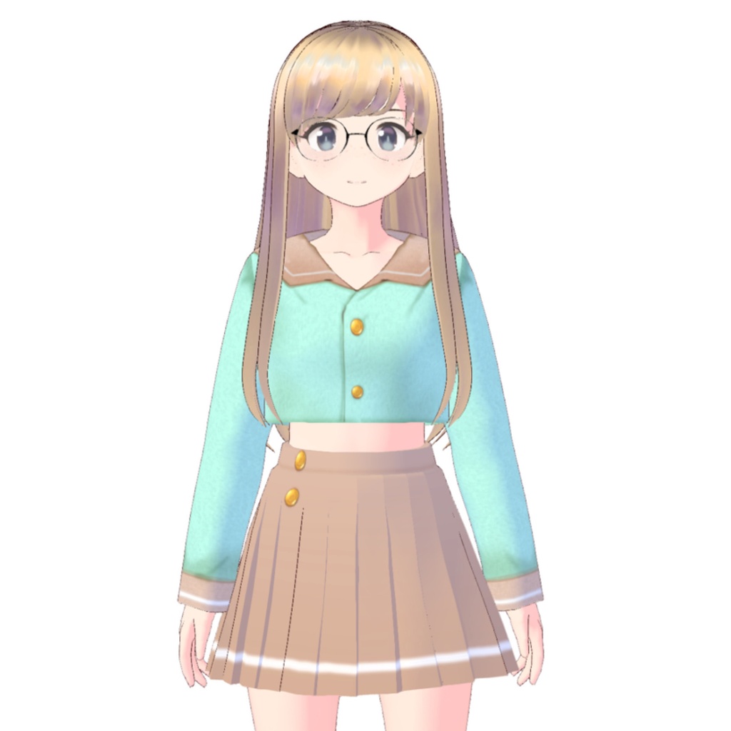 【VRoid】セーラー風衣装4点セット(無償版あり)