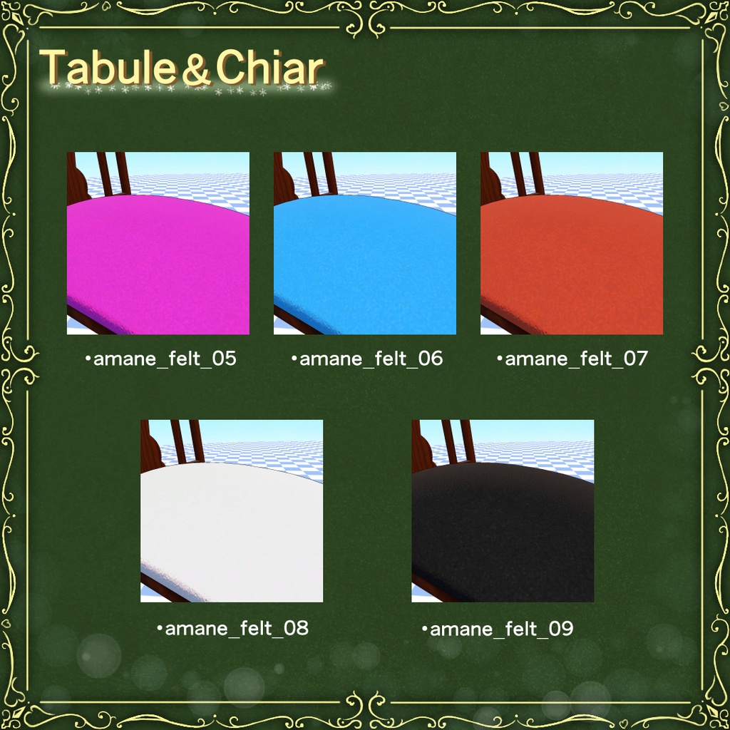 3DTable&Chair(テーブルと椅子 テーブルクロス付き)