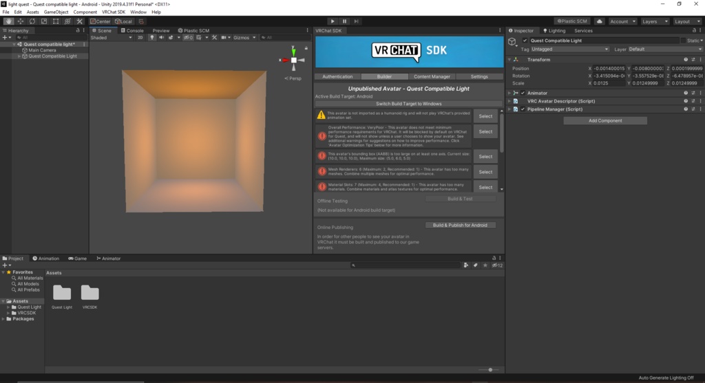 Quest Compatible Light Source - For avatars
