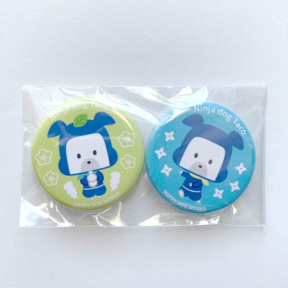 忍者犬たろうくん缶バッジ2個セット