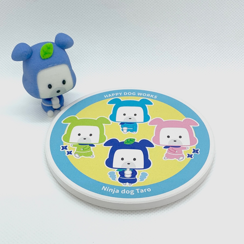 忍者犬たろうくん吸水コースター(石素材)