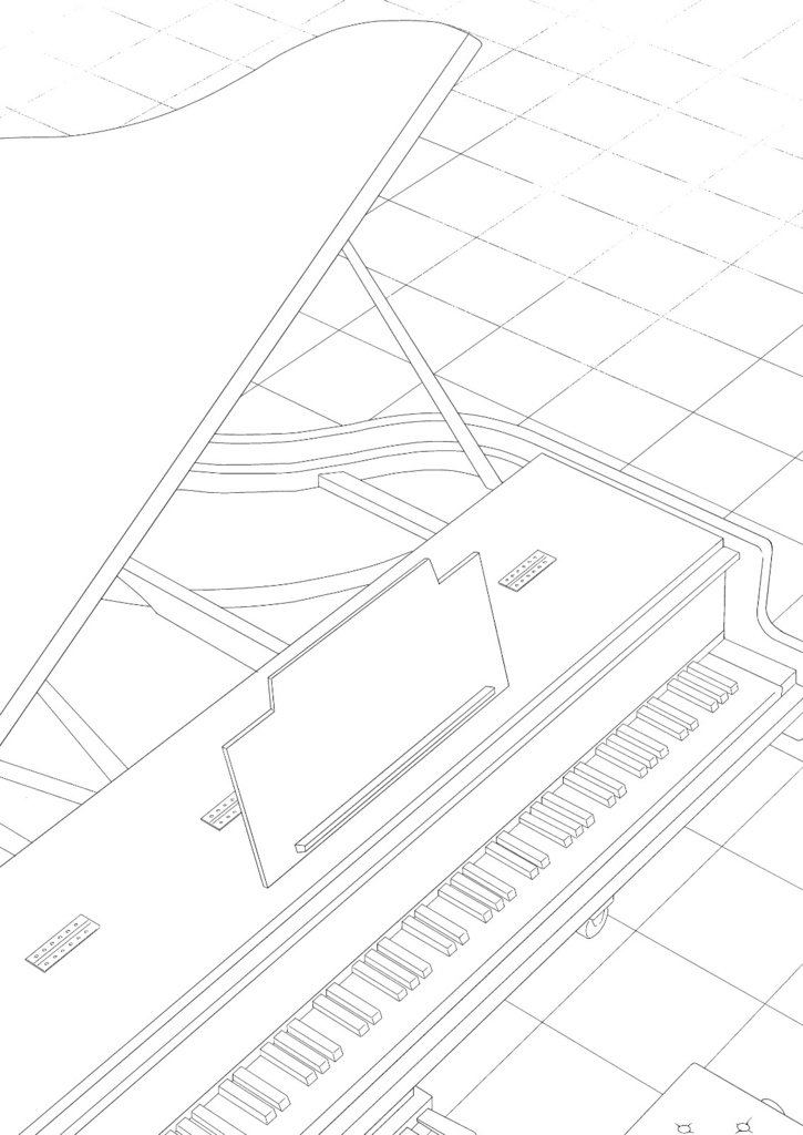 漫画素材・ピアノ