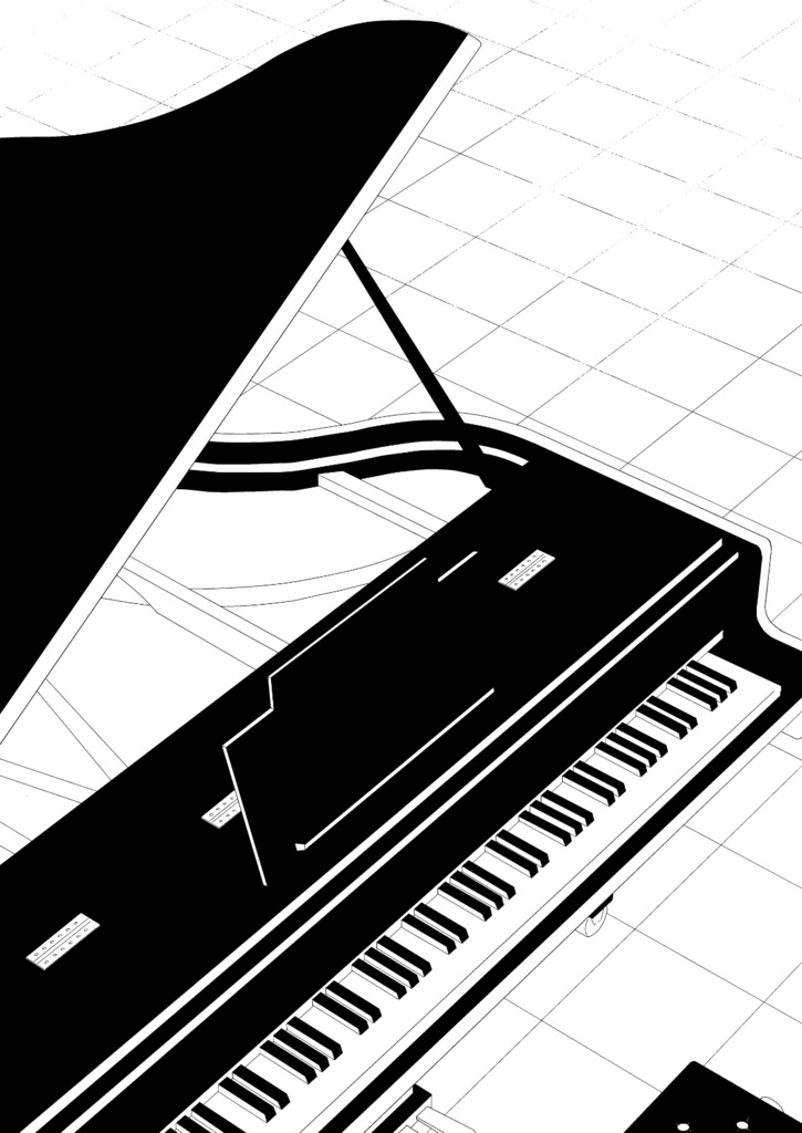 漫画素材・ピアノ