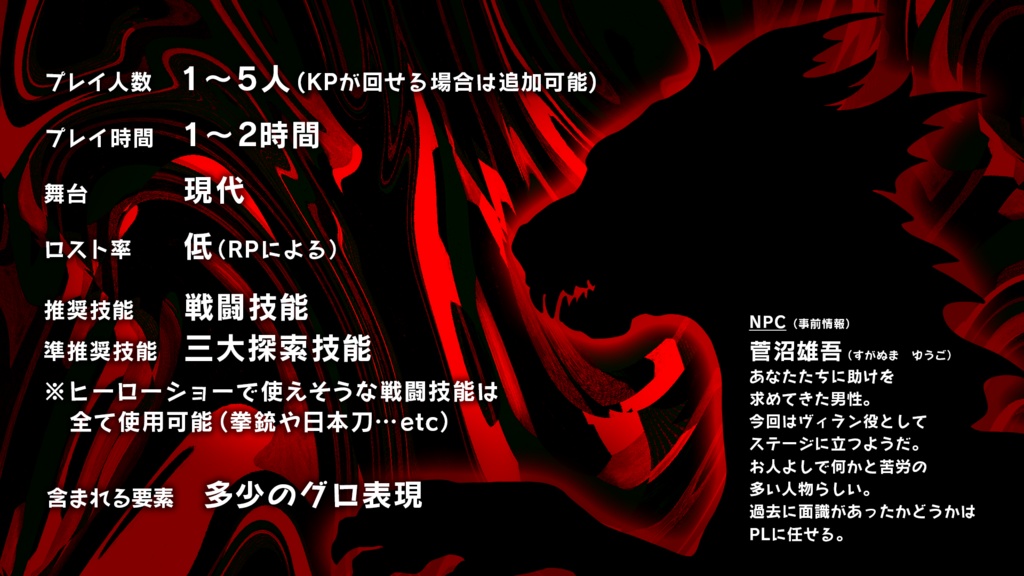 【無料/投げ銭】CoCシナリオ「脱げないスーツ」