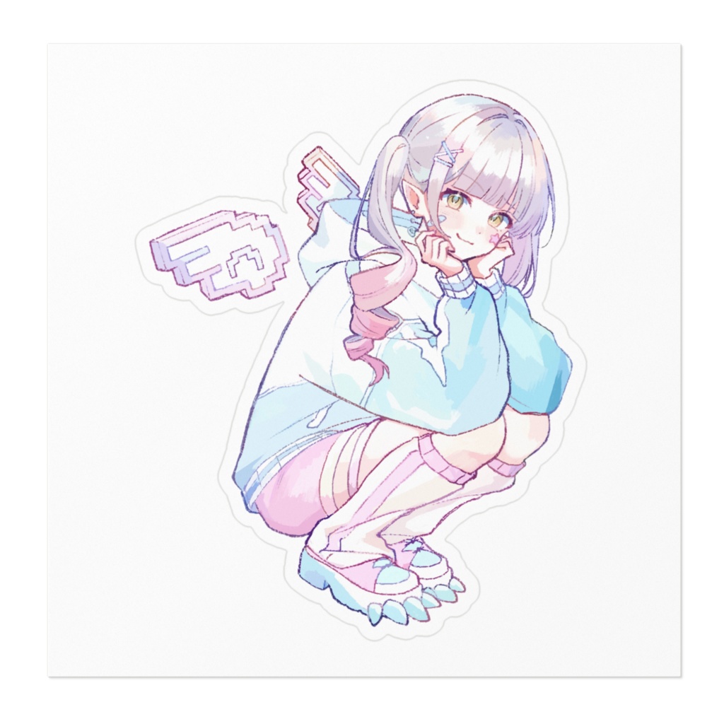 檪村(らくむら)ステッカー(大)