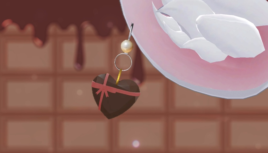 【VRC想定ピアス】heart Chocolate earring