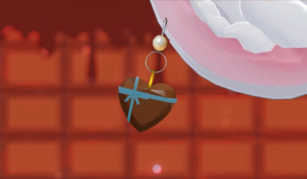 【VRC想定ピアス】heart Chocolate earring