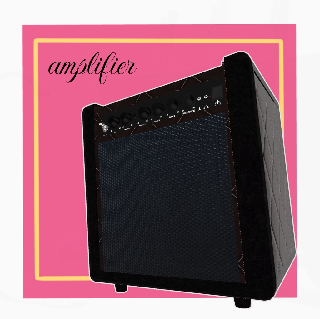 【VRChat想定】五弦 エレキギター&アンプ+α