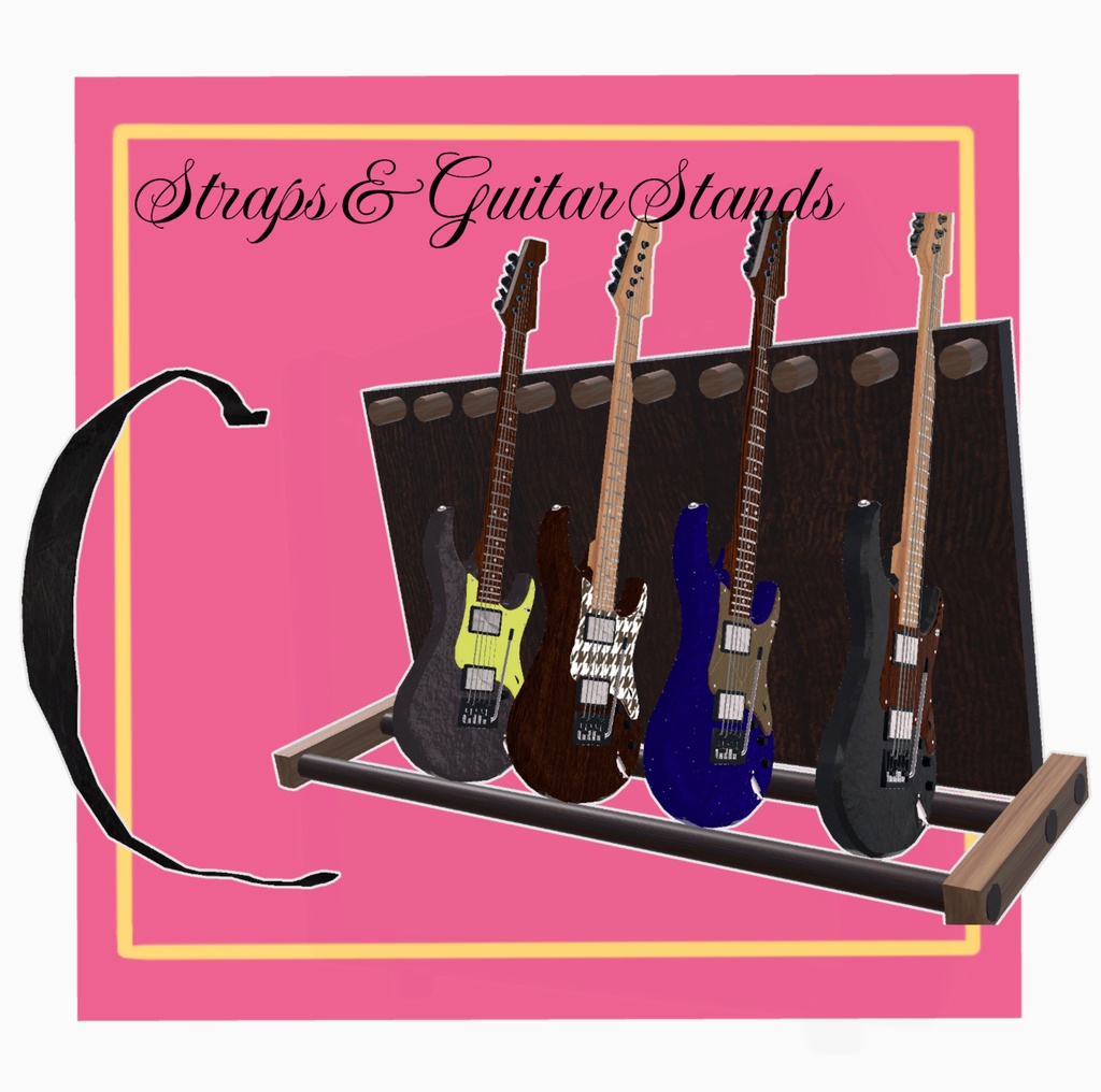 【VRChat想定】五弦 エレキギター&アンプ+α