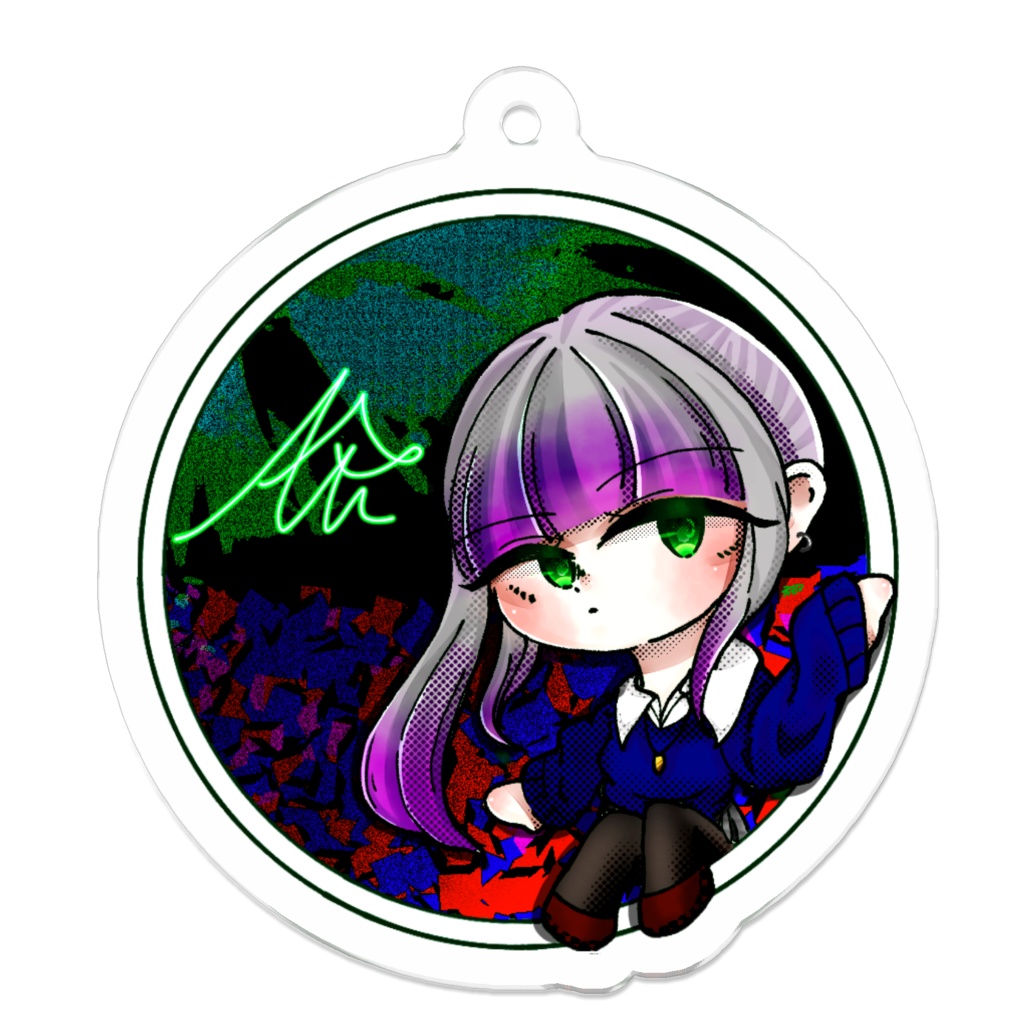 【碧木雅】丸形アクリルキーホルダー
