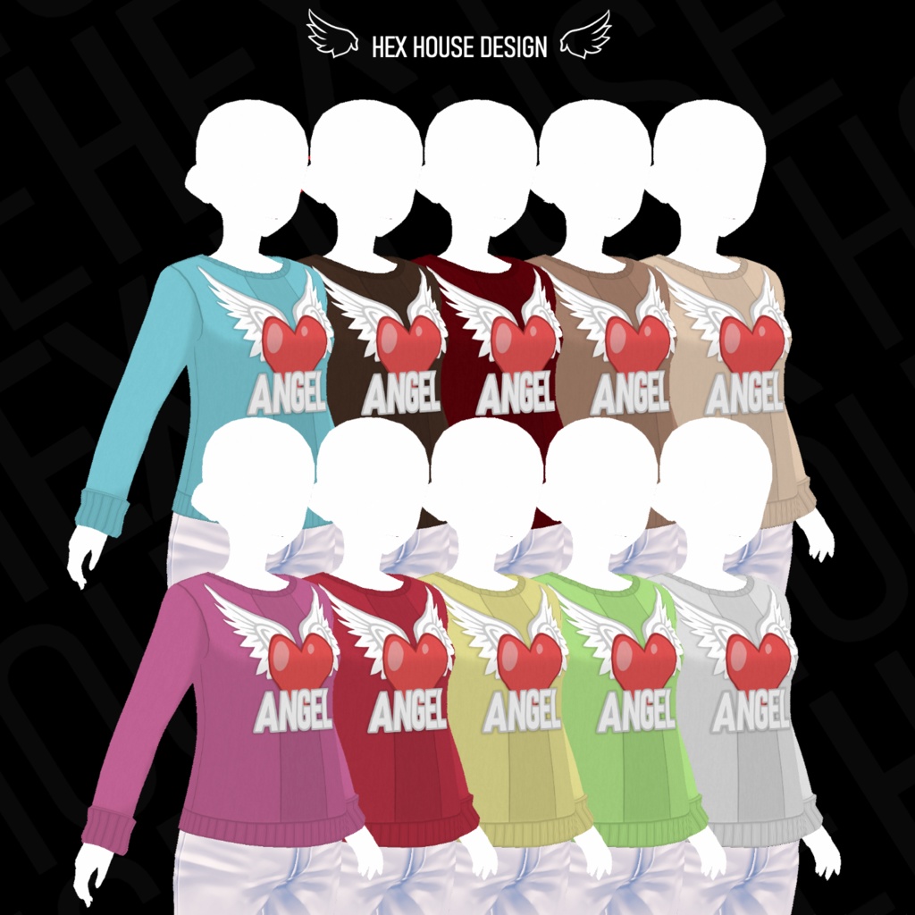 'ANGEL' Sweater (20 Colour Options) ||【天使】セーター