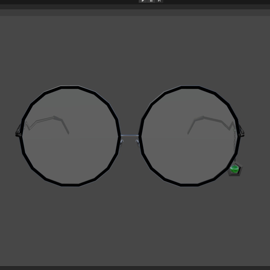 【斑霞対応】宝石付き丸メガネ
