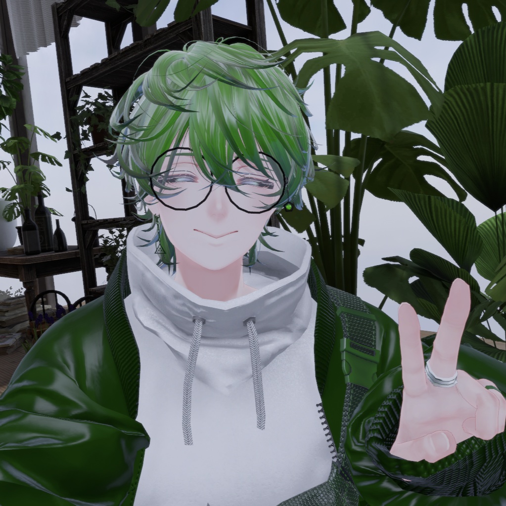 【斑霞対応】宝石付き丸メガネ