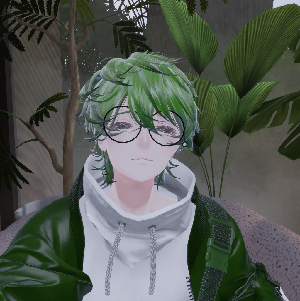 【斑霞対応】宝石付き丸メガネ