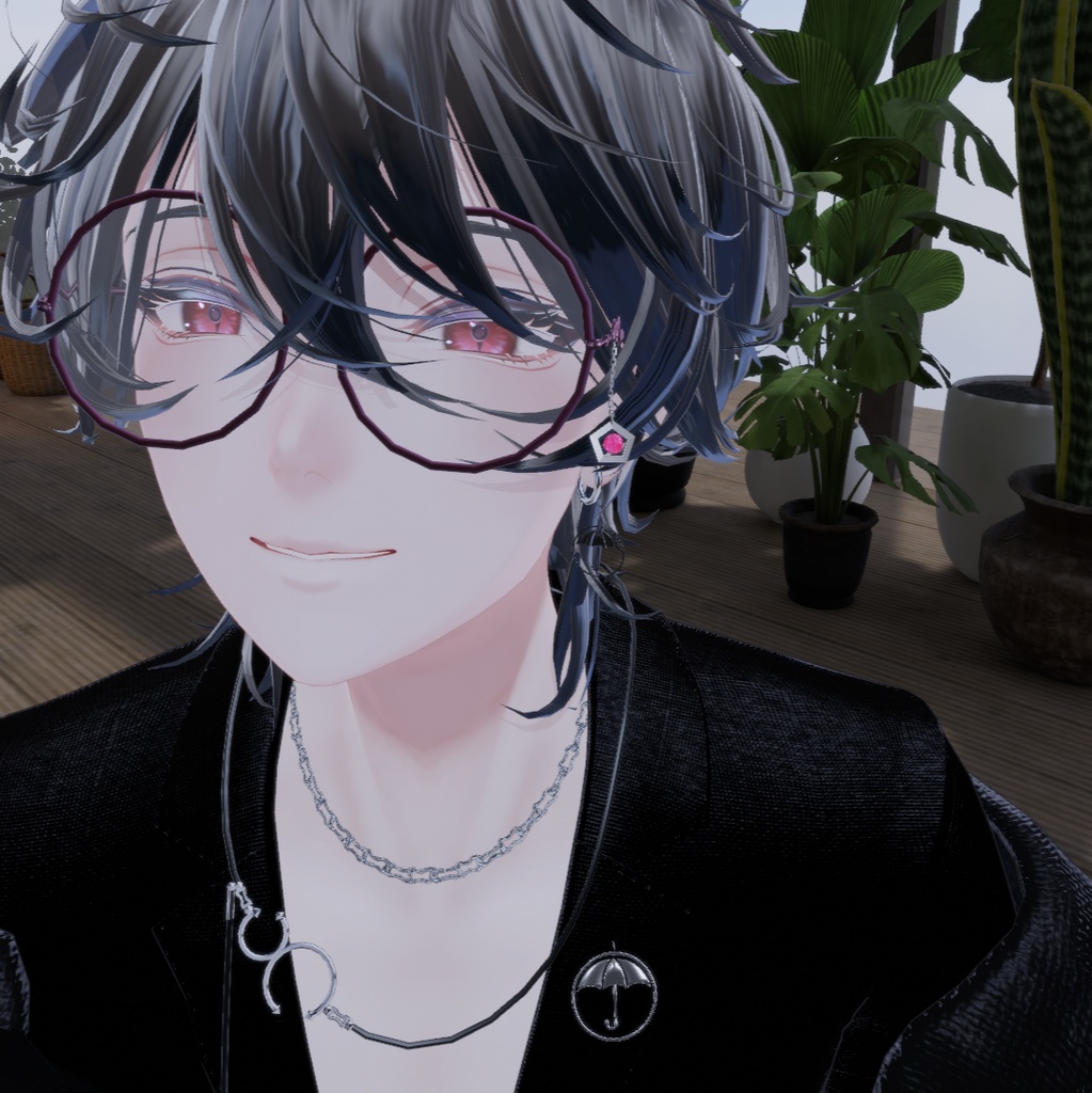 【斑霞対応】宝石付き丸メガネ