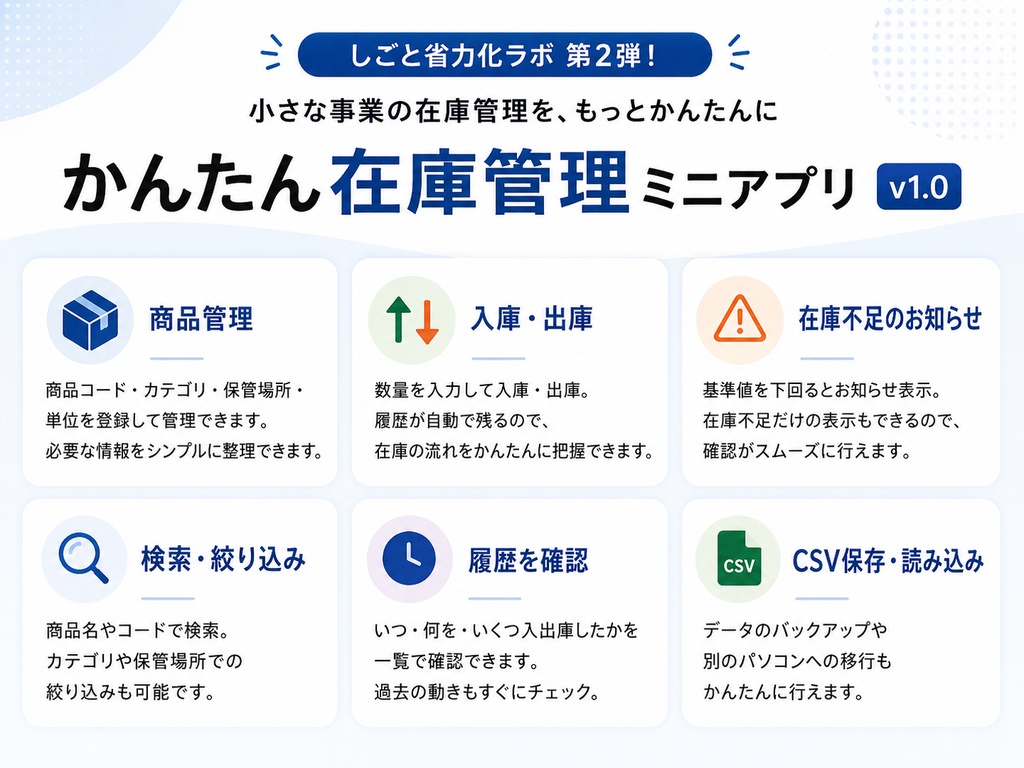 かんたん在庫管理ミニアプリ