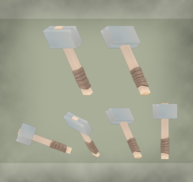 【 VRChat小道具】 職人防具と ハンマー