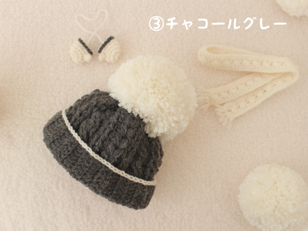 12/22 21:00〜【16cm】ほかほかセット(ニット帽•手ぶくろ•マフラー)