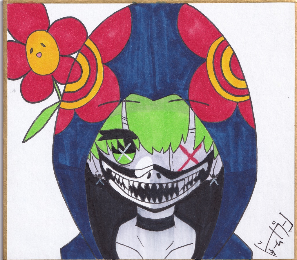 痛い子さん色紙原画 Doom Doom Bang Girl Booth
