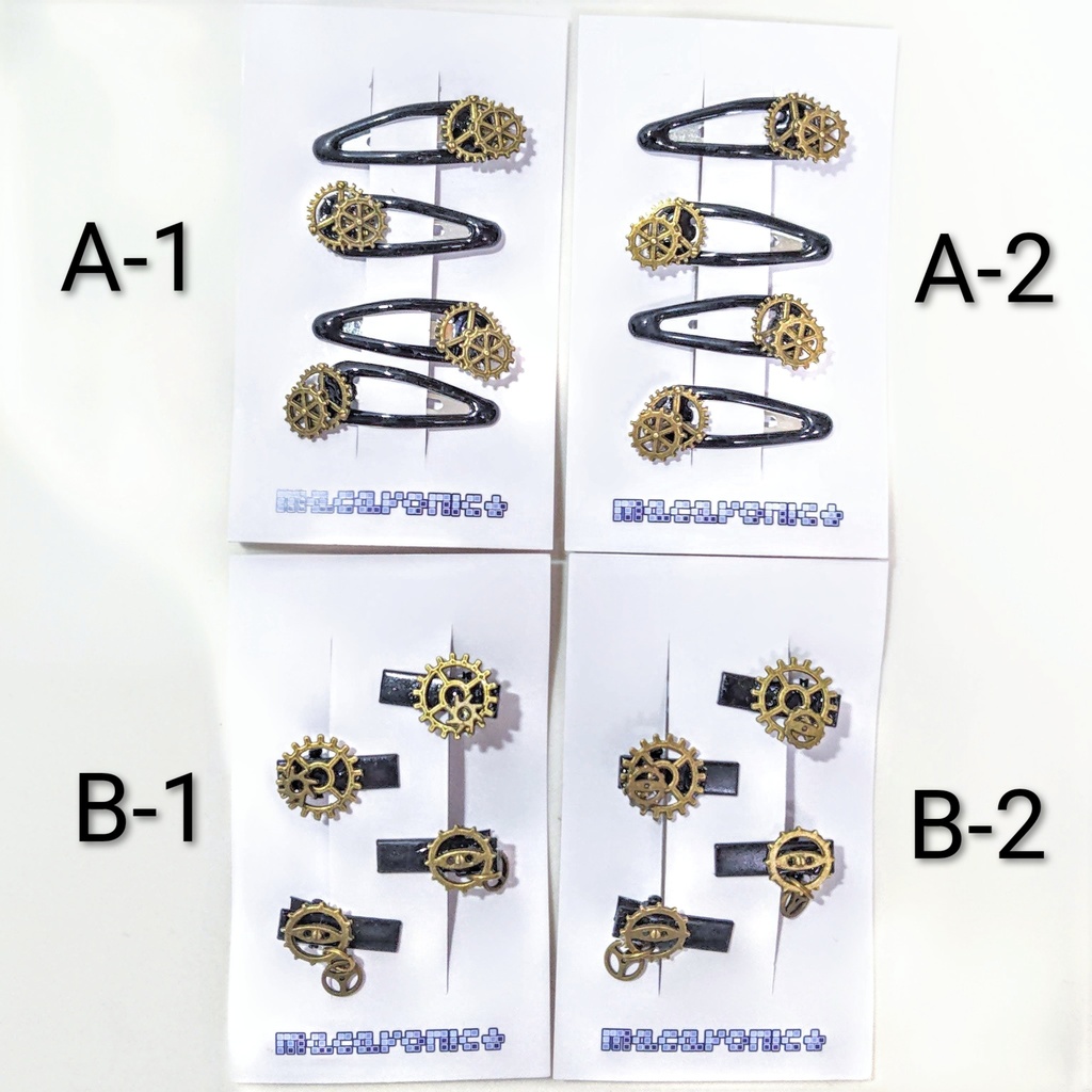 【ドール用】歯車のミニヘアピン*2種類*アンティークゴールド