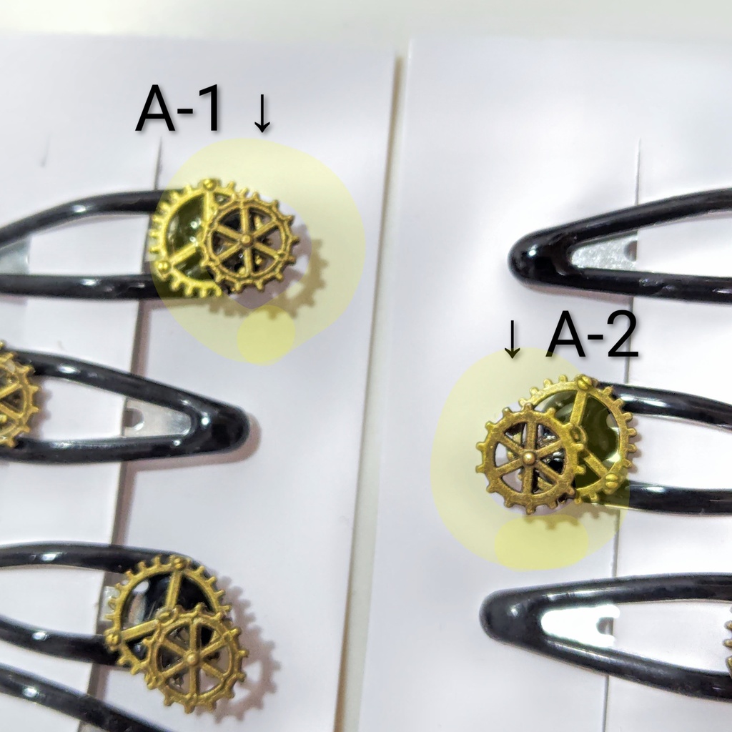 【ドール用】歯車のミニヘアピン*2種類*アンティークゴールド