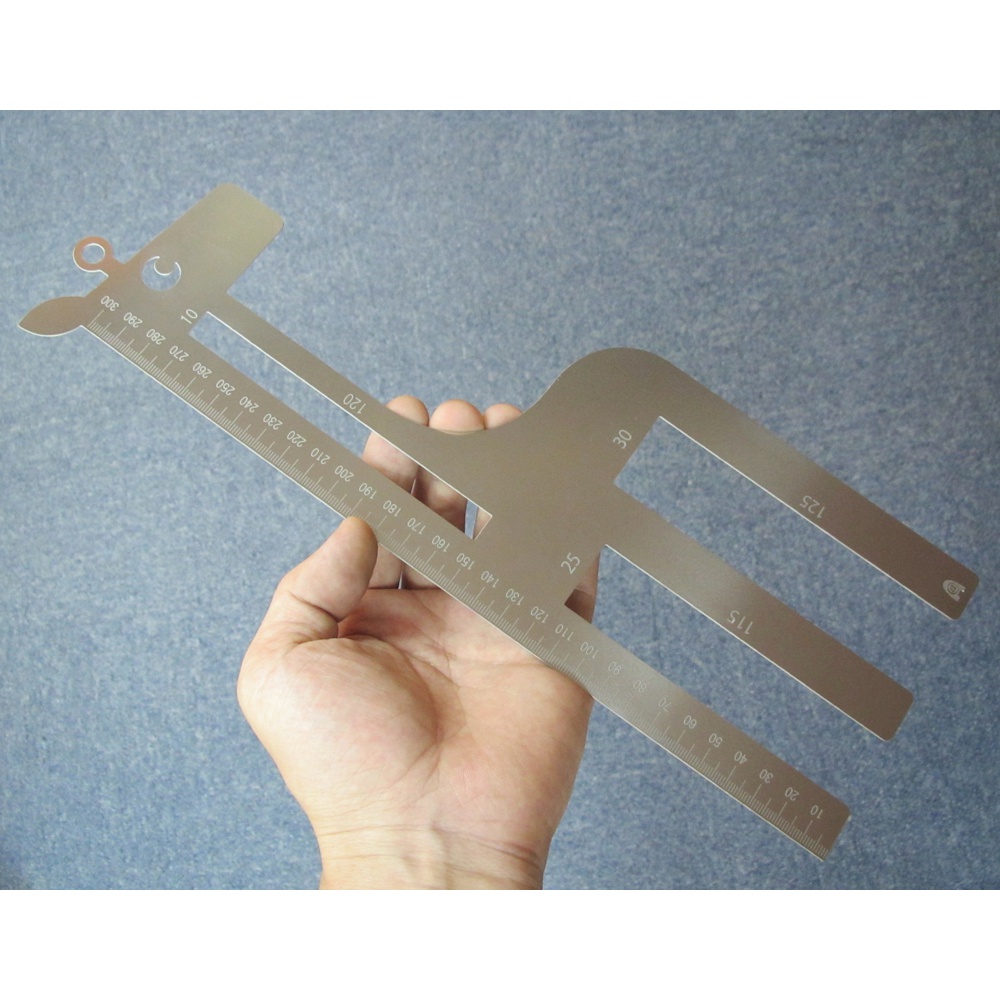 厚さ測定定規 キリンの形 ステンレス製 クリックポスト/ゆうパケット/ネコポス等用