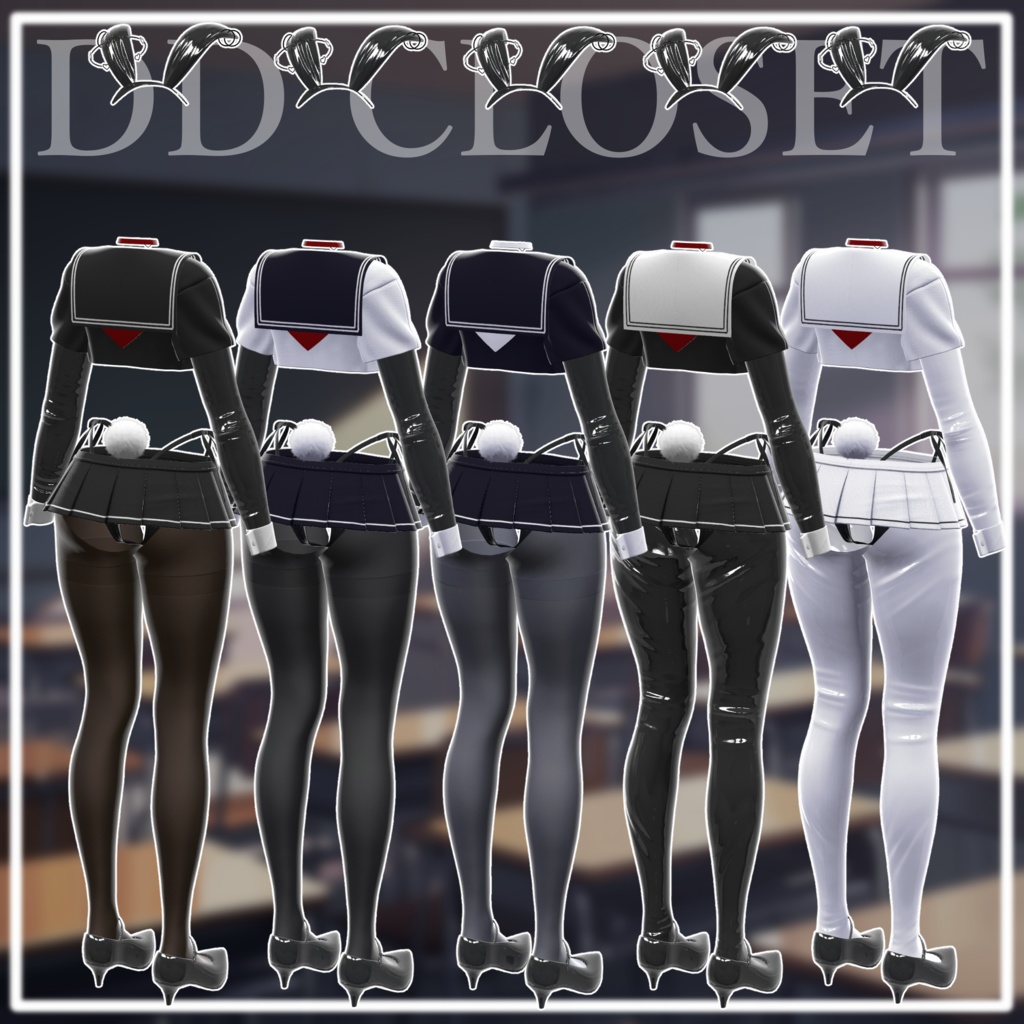 【9アバター対応】逆バニーJK