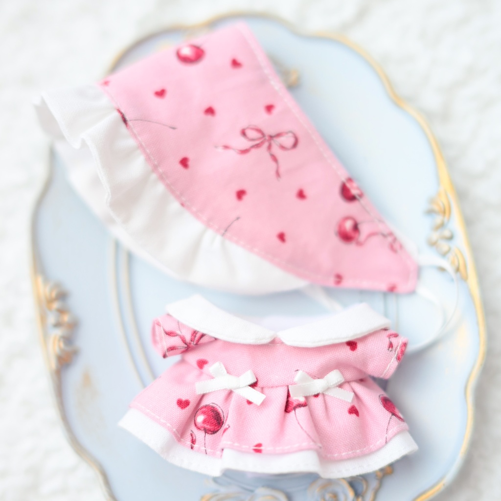 チェリー柄ボンネットワンピース