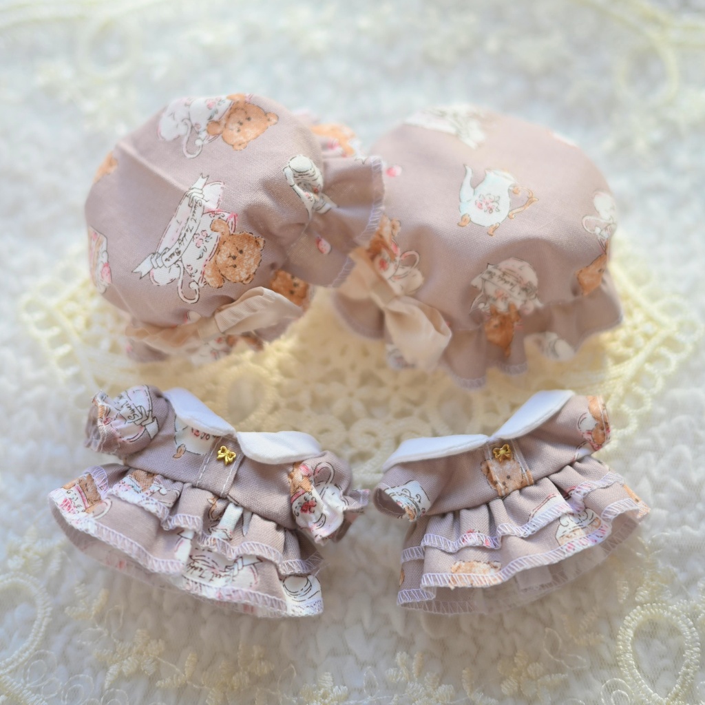 フリル帽子付きワンピース