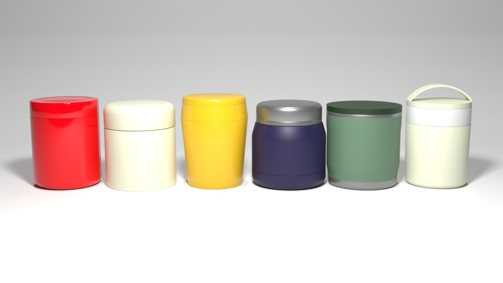 【３Dモデル】スープジャー6種