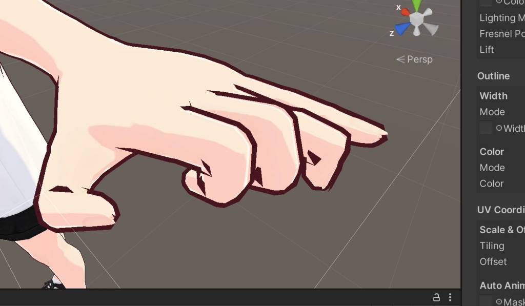 【VRoid】指・肘・膝アウトライン調整マスクテクスチャ