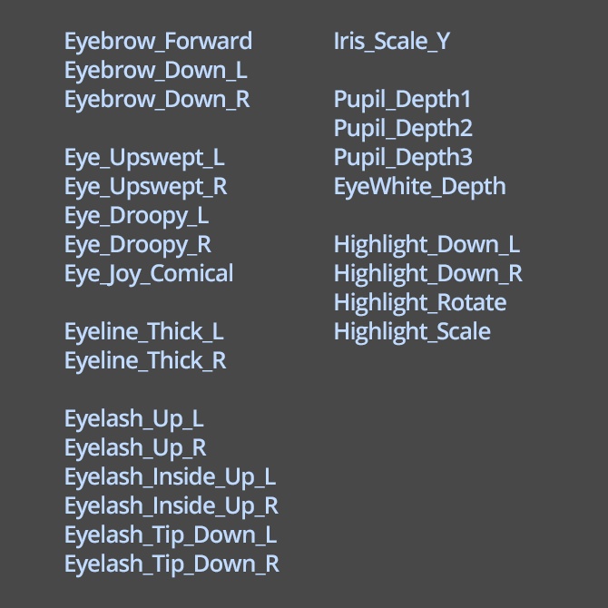 【VRoid】目シェイプキー詰め合わせ