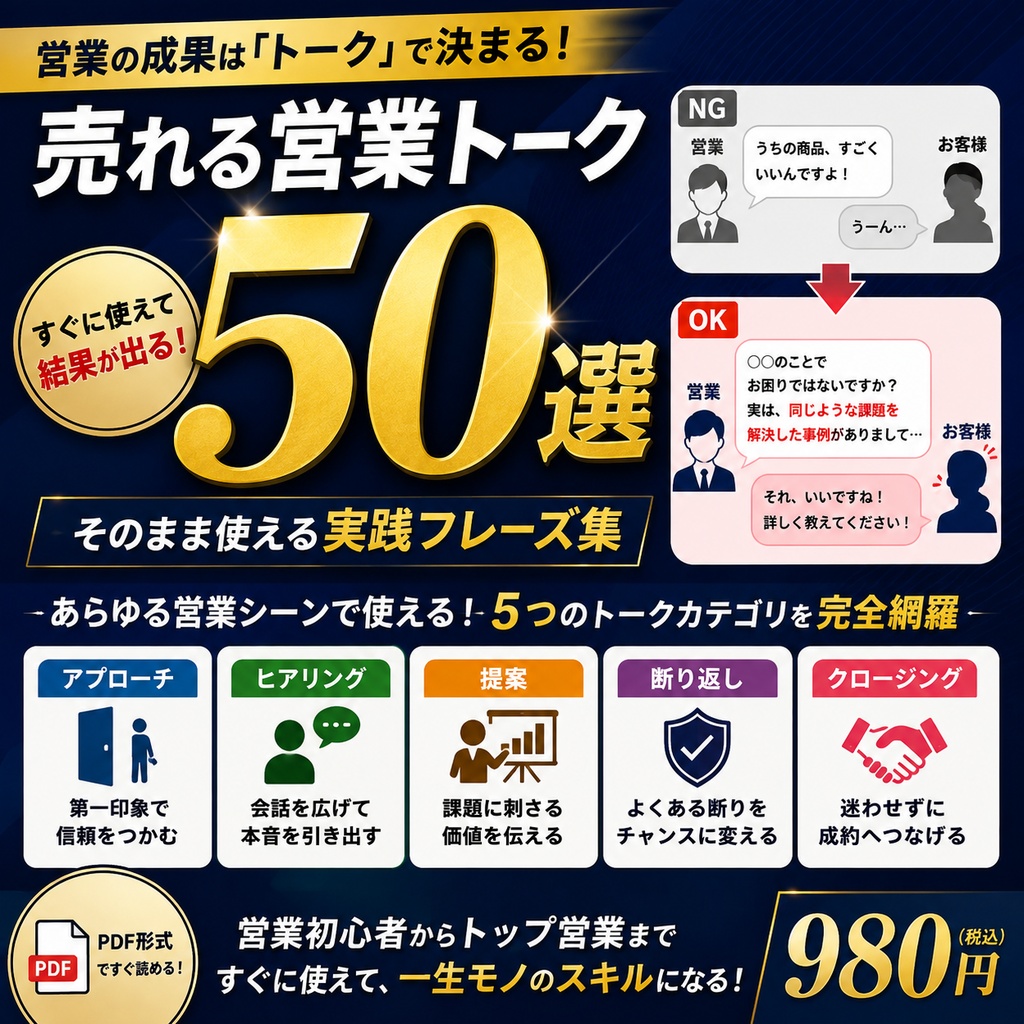     売れる営業トーク50選｜そのまま使える実践フレーズ集