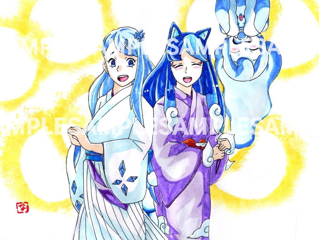 【一次創作イラスト/DL】仲良し