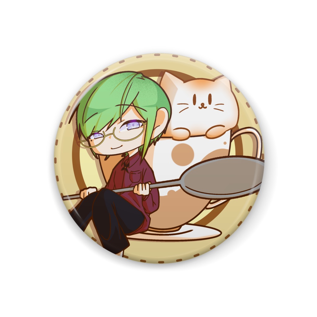 にゃんこ系カフェ店員缶バッジ🐾