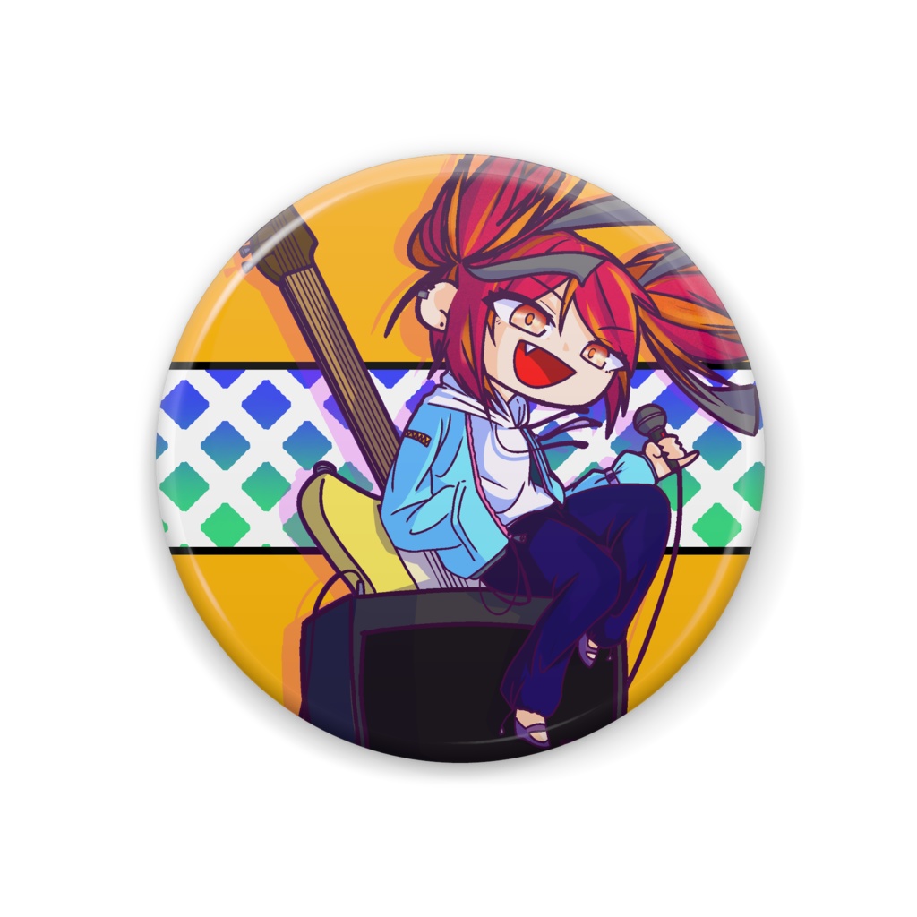 ロックガール缶バッジ🎸