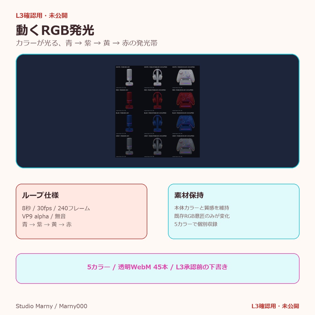 動くRGBゲーミングデスク小物セット