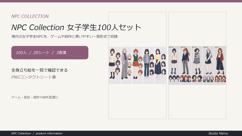 NPC Collection 女子学生100人セット
