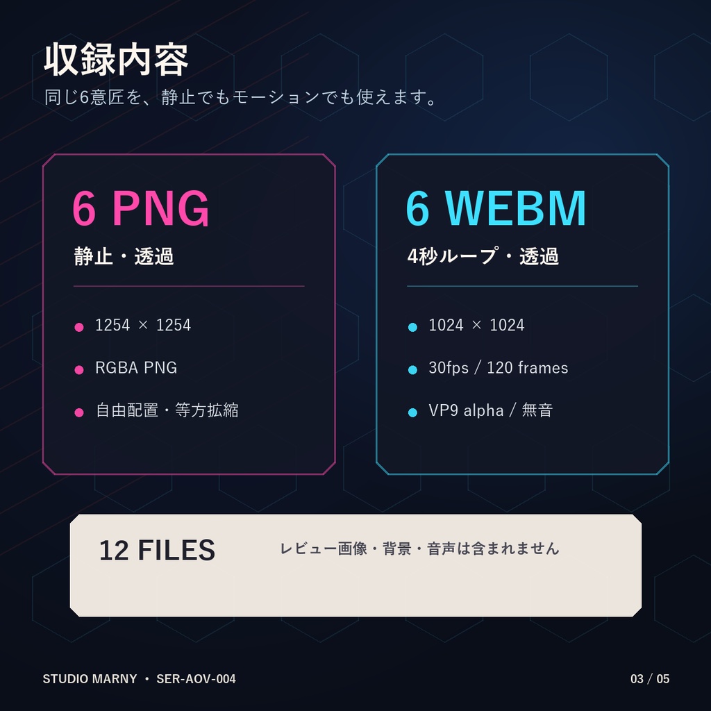 光って現れるゲームアクション|4秒ループ透過エフェクト6種