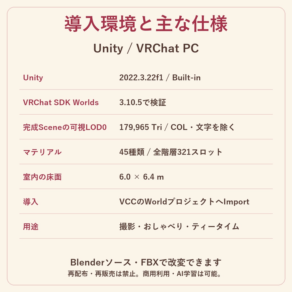 いちごの午後|紅茶とお菓子の小さなお店【VRChat PCワールド/FBX同梱】