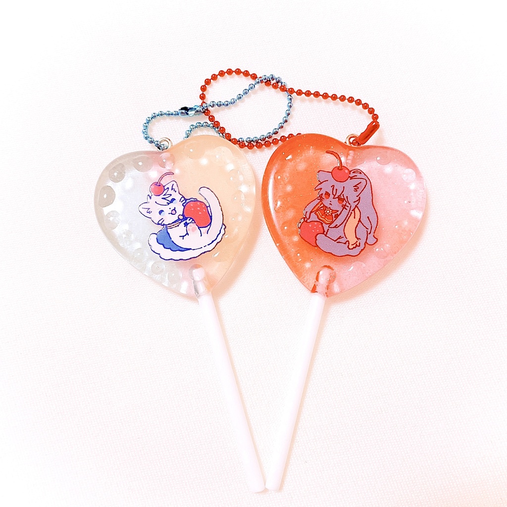 アサオズ猫キャンディキーホルダー 2個セット