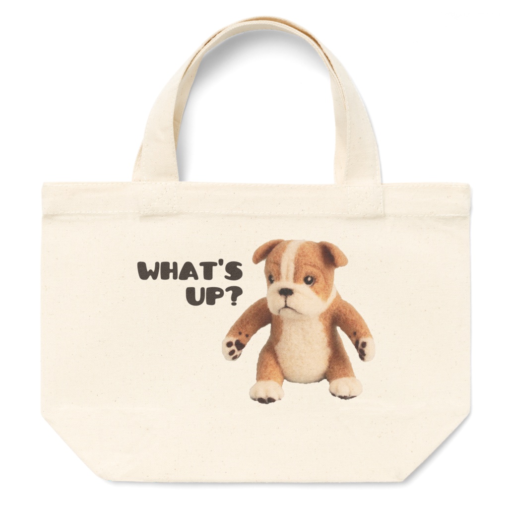 ブルドッグのキャンバストートバッグ What's up? 3サイズ