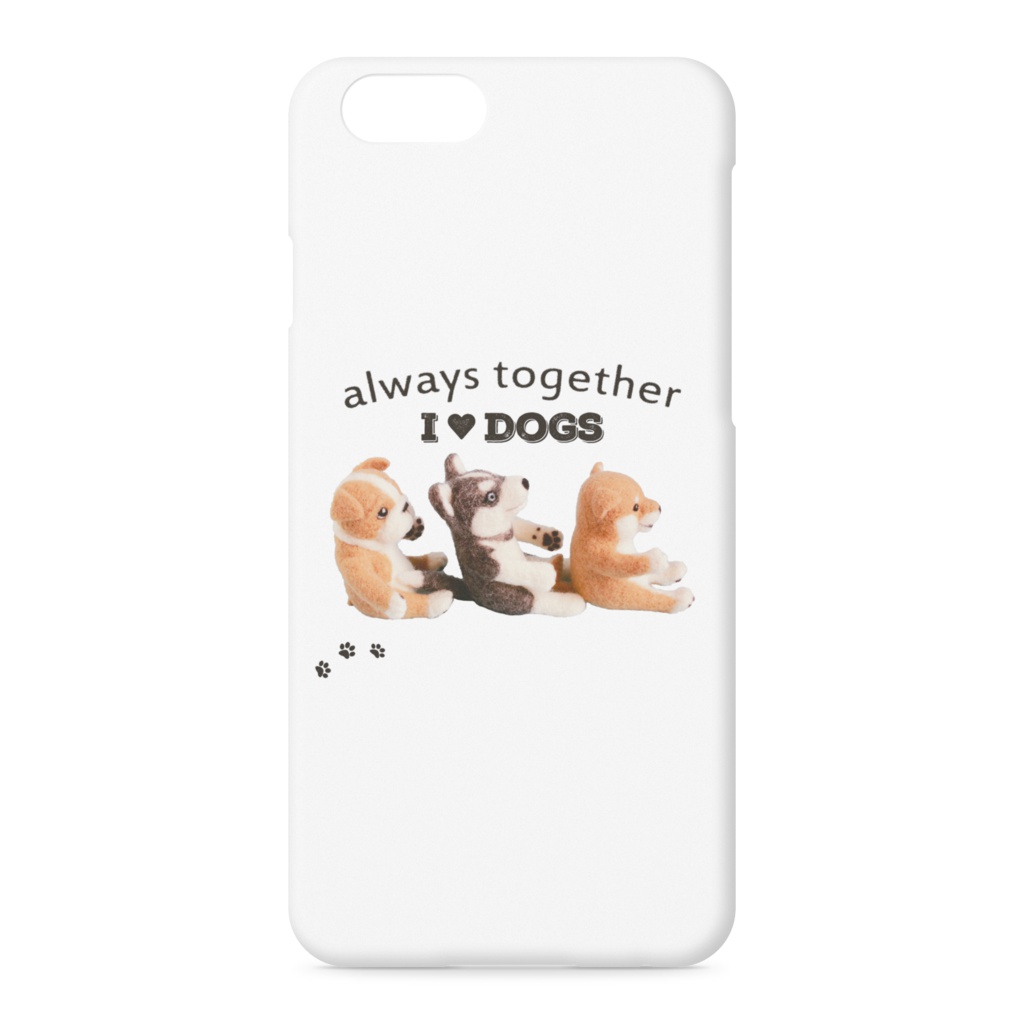 I Love dogs 柴犬＆シベリアンハスキー＆ブルドッグ 仲良しワンコ達のiPhoneケース