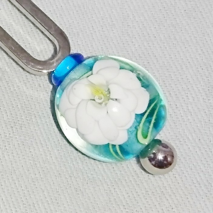 とんぼ玉かんざし 水中花1 Steel 333 Booth