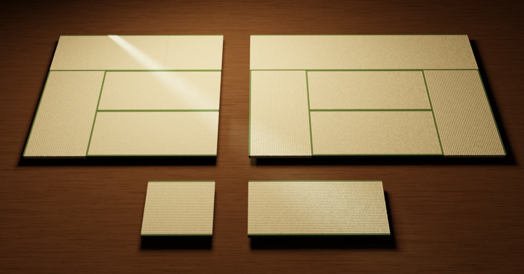【3Dモデル】エモい畳 (1畳/半畳/4.5畳/6畳セット付)【無料】v0.1