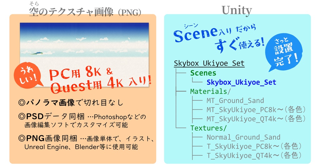 新発売Sale!【Skybox】浮世絵・五色の空(VRChat, Cluster対応)Ukiyo-e Style sky v1.0