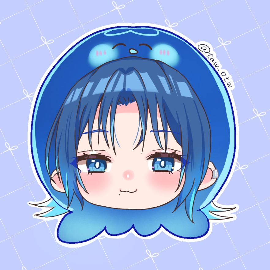 青くんのステッカー(強粘着シール)